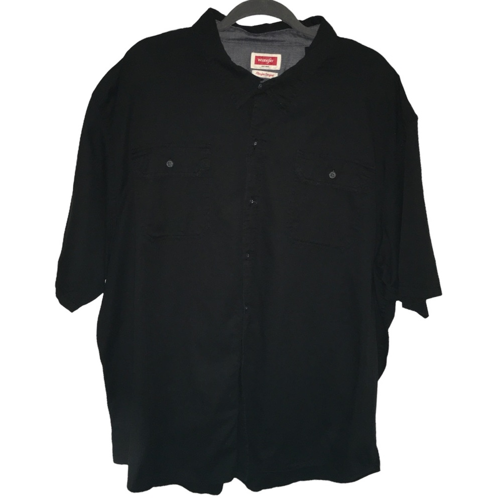 Wrangler Premium Quality 3XL Button Down Pocket Short Sleeve Casual Dress Top